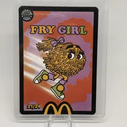 FRY GIRL (21/24) McDonalds Cards 2026 UnRedeemed trading card "NEW" + free fries - Image 1