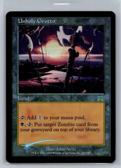Magic: The Gathering -ONSLAUGHT- Unholy Grotto (RARE FOIL) #327 NM - Image 1