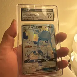 CGC 10 Glaceon GX Ultra Shiny GX 215/150 Japanese Hidden Fates Pokemon Card psa - Image 1