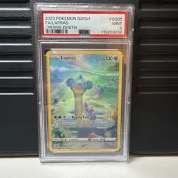 2023 POKEMON SWORD & SHIELD CROWN ZENITH #GG05 FULL ART/LAPRAS PSA 9 - Image 1
