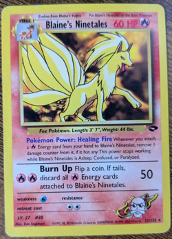 Pokemon TCG - Blaine's Ninetales Gym Challenge Rare Regular 21/132 - LP - Image 1