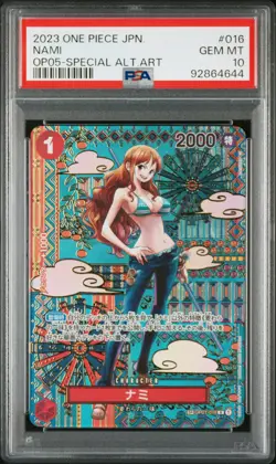 PSA 10 GEM MINT JAPANESE ONE PIECE 2023 NAMI OP01-016 SPECIAL ALT.ART - Image 1