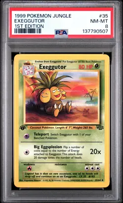 1999 POKEMON JUNGLE 1ST ED #35 EXEGGUTOR PSA 8 - Image 1