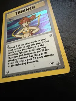 Pokemon TCG Misty Trainer Holo Rare Gym Heroes 18/132 Unlimited Vintage WOTC DMG - Image 3