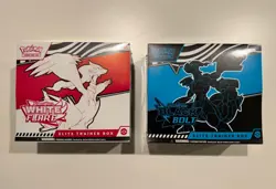 Pokemon TCG Black Bolt and White Flare Elite Trainer Box ETB Set of 2 Sealed - Image 1