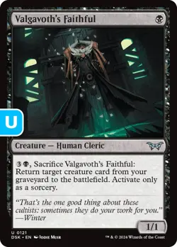 MTG Valgavoth's Faithful Duskmourn Uncommon Creature Humane Cleric NM - Image 1