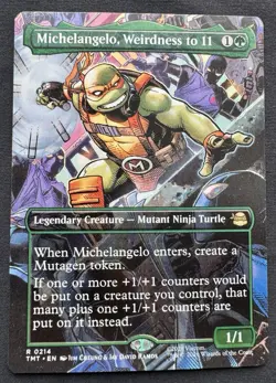 Michelangelo, Weirdness to 11 (Borderless) TMNT MTG Magic Regular R 0214 - Image 1