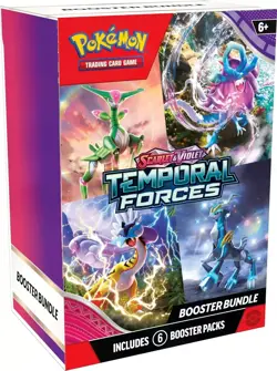 Pokemon Temporal Forces Scarlet & Violet Sealed Booster Bundle with 6 Packs - Image 1