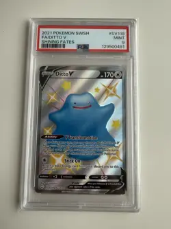 Pokemon Shining Fates SV118 Full Art Ditto V PSA 9 - Image 4