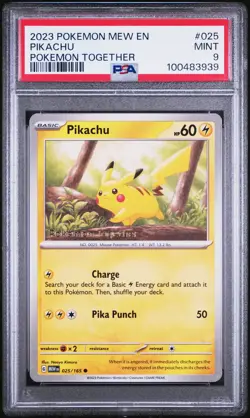 2023 POKEMON MEW EN-151 POKEMON TOGETHER #025 PIKACHU PSA 9 - Image 1