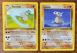 Pokemon 1st Edition Cubone and Marowak Set of 2 Jungle Regular non-holo WOTC - Image 1
