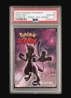 PSA 10 Mewtwo Danone #8 Stadium Tip Shiny Error Pokemon 2000 - Image 1