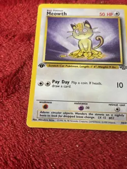 1st Edition Meowth 56/64 Jungle Wotc Pokemon Card Nm- - Image 4