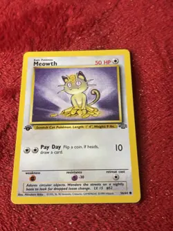 1st Edition Meowth 56/64 Jungle Wotc Pokemon Card Nm- - Image 5