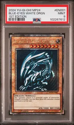 2024 YU-GI-OH! MP24-25TH ANV TIN: DUELING MIRRORS BLUE-EYES WHITE DRAGON PSA 9 - Image 1