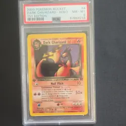 Pokemon TCG Dark Charizard 1st Edition Holo PSA 8 Team Rocket 4/82 English - Image 1