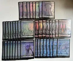 40 x MTG Phyrexian Foil Full Art Basic Lands Phyrexia All Will Be One - Image 1