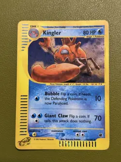 Kingler 15/165 Holo Expedition Pokemon TCG - LP/MP Vintage WOTC e-Reader - Image 1