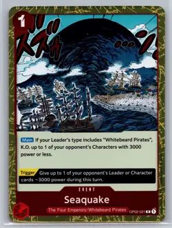 One Piece Card Game OP02-021 R Seaquake Foil EVENT TCG Bandai - Image 1