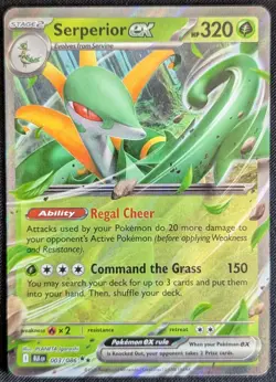 Serperior EX 003/086 Holo Double Rare Black Bolt Pokemon Card NM/M - Image 1