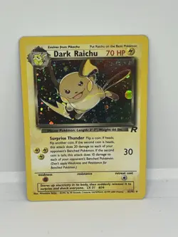 *SWIRL* Dark Raichu Holo Card 83/82 Team Rocket Series Secret Rare LP condition. - Image 1