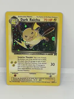 *SWIRL* Dark Raichu Holo Card 83/82 Team Rocket Series Secret Rare LP condition. - Image 3