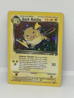 *SWIRL* Dark Raichu Holo Card 83/82 Team Rocket Series Secret Rare LP condition. - Image 4