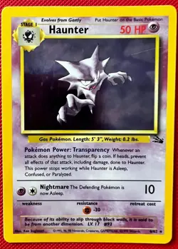 Haunter 6/62 Holo Fossil Set Pokemon Card WOTC - Image 1