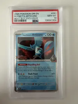 Pokemon TCG Card Team Rocket's Articuno - 051/182 Best Buy Promo Stamped PSA 10 - Image 1