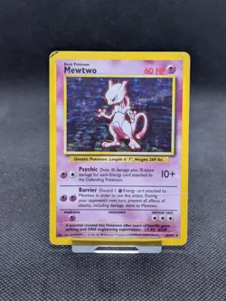 Mewtwo 10/102 Holo Base Set Pokemon Card WOTC Played - Image 1