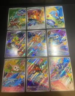 Pokemon First Partner Illustration 30th Collection Complete Promo Set 9 Cards NM - Image 1