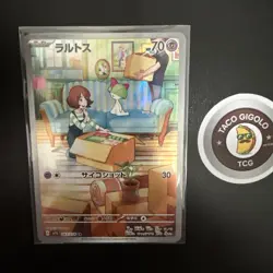 2023 Pokemon Japanese SCARLET EX RALTS AR 083/078 Art Rare NM Jiro Sasumo 🏠🧠✨ - Image 1