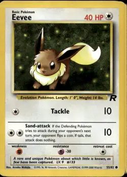 Eevee 55/82 Common WOTC Team Rocket Pokemon - Image 1