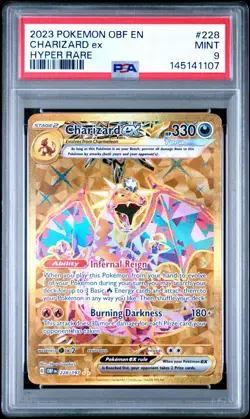 PSA 9 Mint Charizard ex 2023 Obsidian Flames 228/197 Hyper Rare Card - Image 1