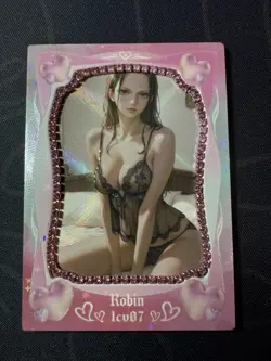 Goddess Sexy Robin Pink Diamond Thick Card Waifu Doujin One Piece Full Art - Image 1