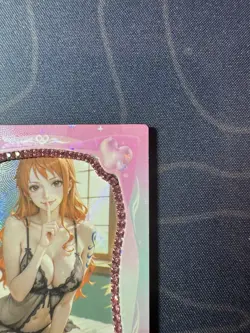 Goddess Sexy Nami Pink Diamond Thick Card Waifu Doujin One Piece Full Art - Image 3
