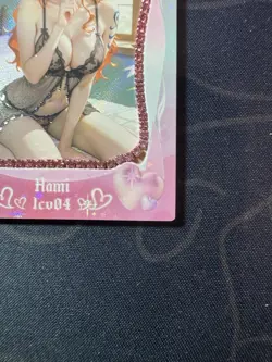 Goddess Sexy Nami Pink Diamond Thick Card Waifu Doujin One Piece Full Art - Image 5