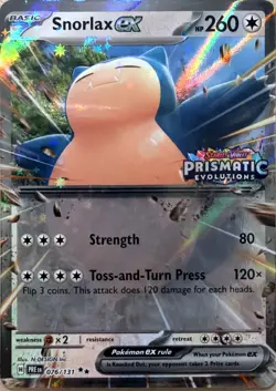 Snorlax ex (Prismatic Evolution Stamped) Holo Double Rare Miscellaneous Cards & - Image 1