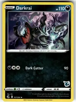 Darkrai - (Eevee Stamped) 167/264 Battle Academy 2022 NM Pokemon Card TCG - Image 1
