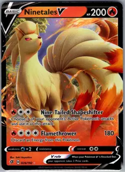 Ninetales V 026/192 SWSH02: Rebel Clash - Pokemon Card - NM - Image 1