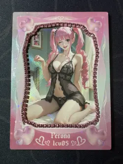 Goddess Sexy Perona Pink Diamond Thick Card Waifu Doujin One Piece Full Art - Image 1