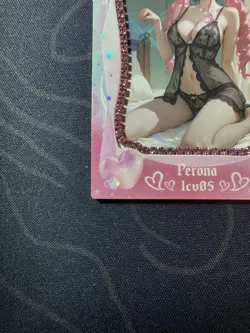 Goddess Sexy Perona Pink Diamond Thick Card Waifu Doujin One Piece Full Art - Image 4