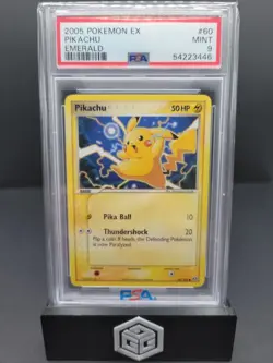 PSA 9 MINT Pikachu #60/106 Ex Emerald Non-Holo Pokemon Card - Image 1