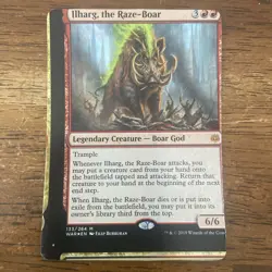 Ilharg, the Raze-Boar MTG War of the Spark NFC Foil Miscut/Misprint - Image 1