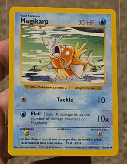 MP Pokemon TCG Magikarp Base Set 35/102 Regular Shadowless Uncommon - Image 1