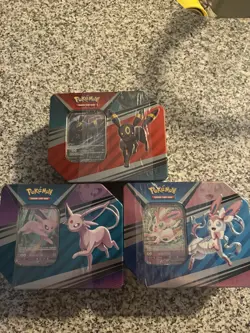 Pokemon TCG Eevee V Heros Tins. Set of 3 - Image 1