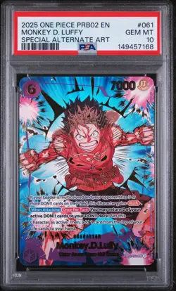 2025 ONE PIECE PRB02 SPECIAL ALTERNATE ART #061 MONKEY D. LUFFY PSA 10 - Image 1