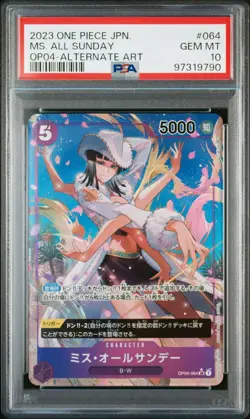 Ms. All Sunday OP04-064 Alt Art 2023 One Piece PSA 10 (Japanese) - Image 3