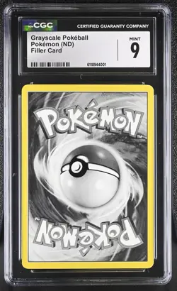 CGC 9-POP 1-1999 Base Set, Filler Card, Grayscale Pokeball - Image 1