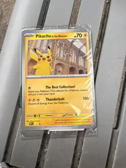 Pikachu⚡at the Natural History Museum Pokemon Sealed JUMBO Promo Card - Image 1